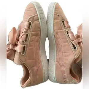 Puma Shoes Puma Sz 85 Pink Basket Heart Hyper Embroidered